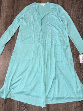 LuLaRoe Sarah Duster Cardigan Mint Green Long Size M Medium Open Front NEW NWT